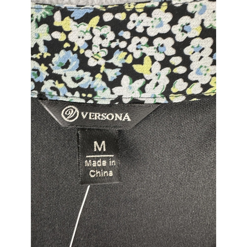 Versona Dress Womens Medium Green Multi Floral Long Sleeve Tiered Swing NWT - Picture 3 of 9